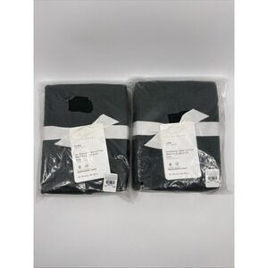 Pottery Barn Pine Euro European Linen Cotton Waffle Weave Set Of 2 Shams New